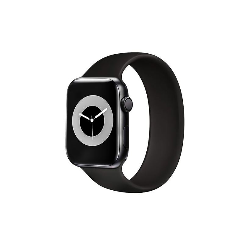 Solo Loop Strap for Apple Watch 38mm/40mm, Durable Stretchy Silicone Loop Sport Wristband with Sweat-Proof Design for Apple Watch Series 1, 2, 3, 4, 5, 6, SE, Size-Large, Loop-40L Black - Product Main Image